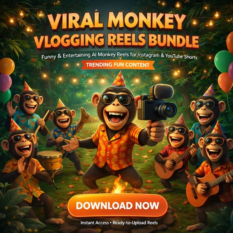 Viral Monkey Vlogging Reels Bundle